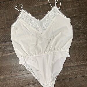 Elegant White Lace Bodysuit